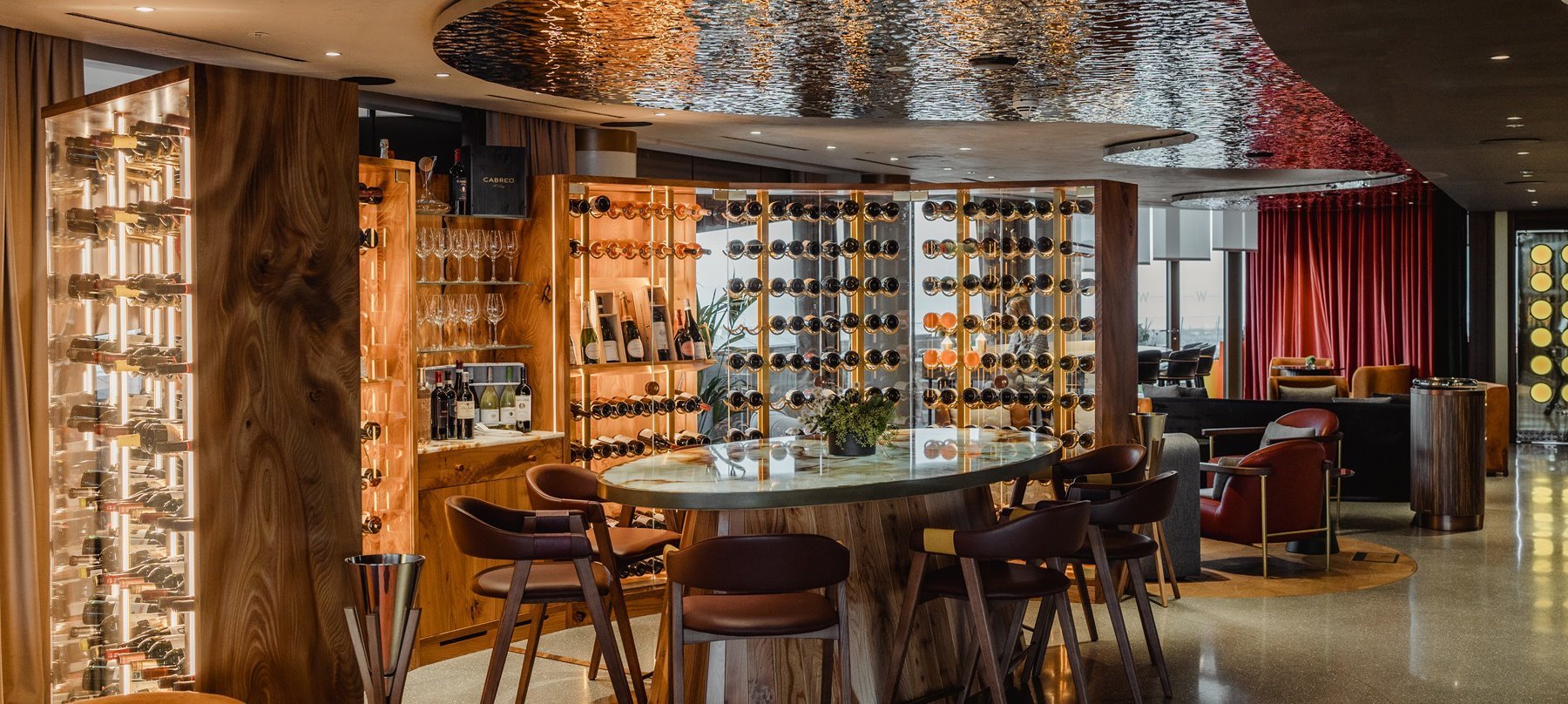 W Lounge Wine Wall